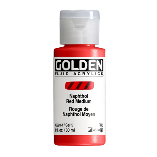 Golden Fluid Acrylic Paint 1oz - Naphthol Red Medium