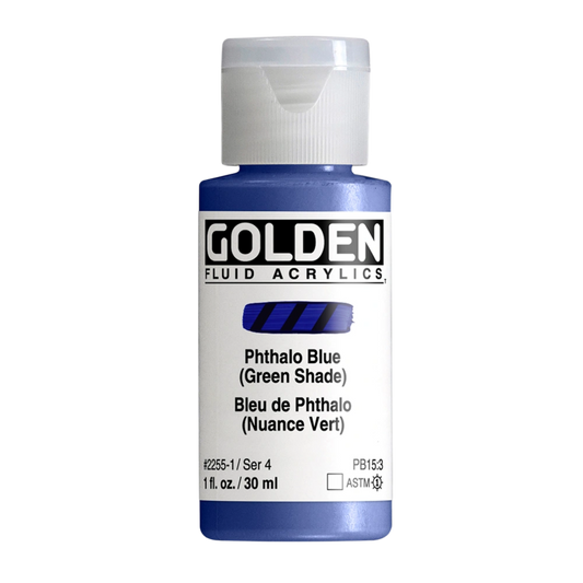 Golden Fluid Acrylic Paint 1oz - Phthalo Blue, Green Shade