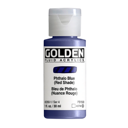 Golden Fluid Acrylic Paint 1oz - Phthalo Blue, Red Shade