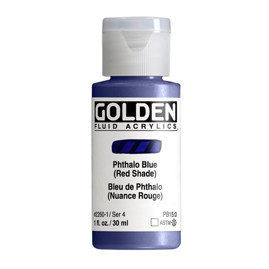Golden Fluid Acrylic Paint 1oz - Phthalo Blue, Red Shade