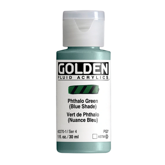 Golden Fluid Acrylic Paint 1oz - Phthalo Green, Blue Shade