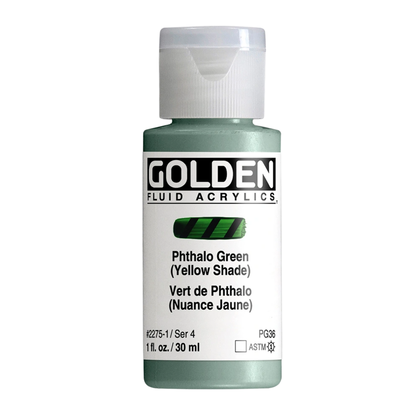 Golden Fluid Acrylic Paint 1oz - Phthalo Green, Yellow Shade