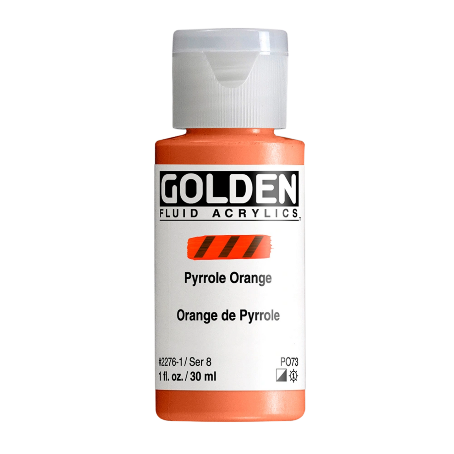 Golden Fluid Acrylic Paint 1oz - Pyrrole Orange