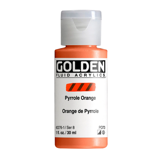 Golden Fluid Acrylic Paint 1oz - Pyrrole Orange
