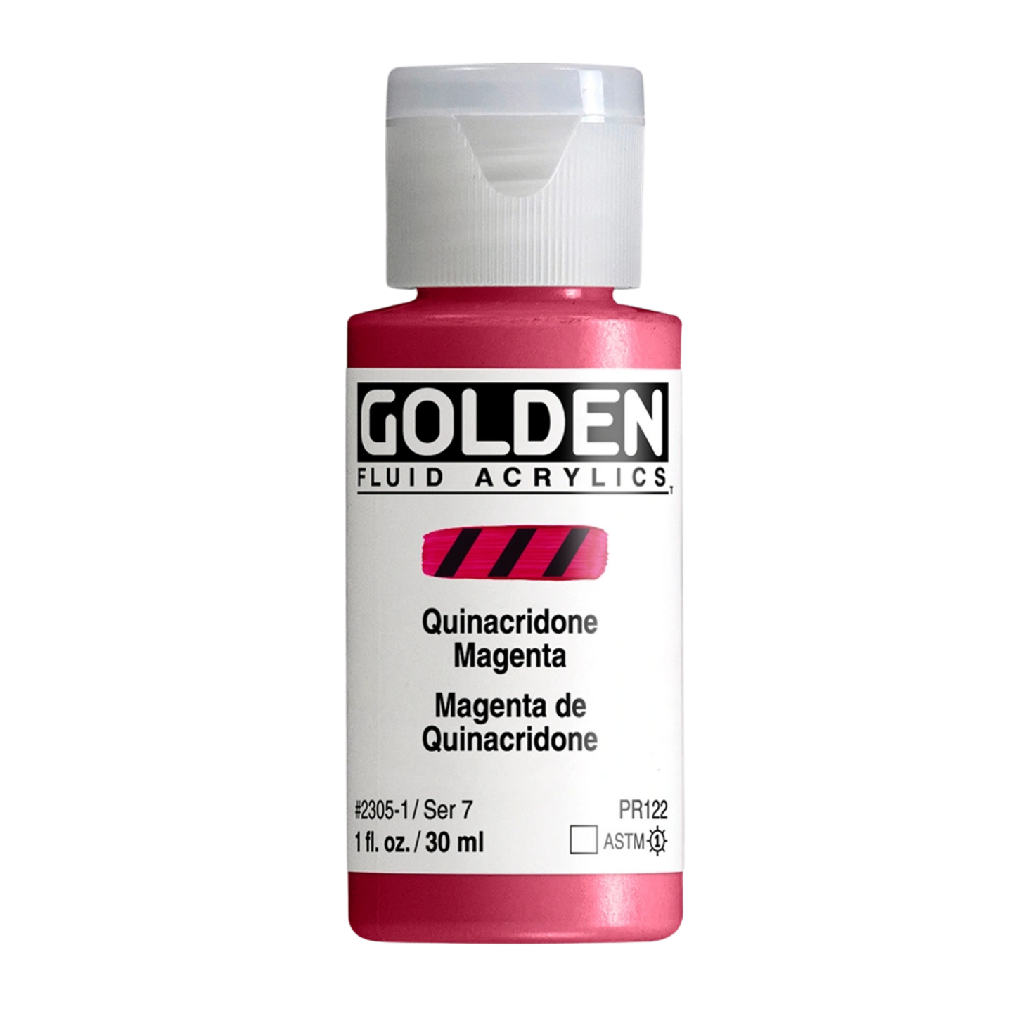 Golden Fluid Acrylic Paint 1oz - Quinacridone Magenta