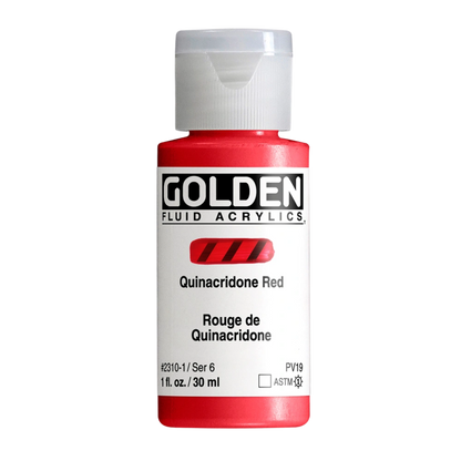 Golden Fluid Acrylic Paint 1oz - Quinacridone Red