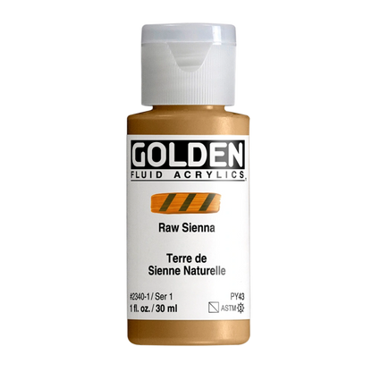 Golden Fluid Acrylic Paint 1oz - Raw Sienna