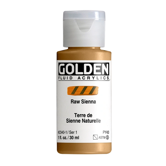 Golden Fluid Acrylic Paint 1oz - Raw Sienna