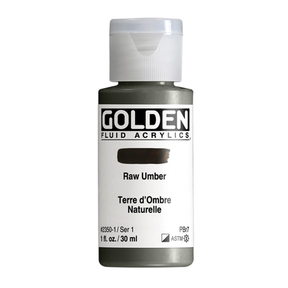 Golden Fluid Acrylic Paint 1oz - Raw Umber