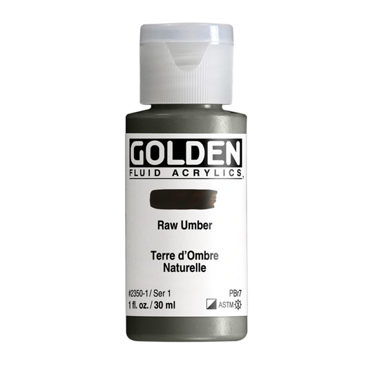 Golden Fluid Acrylic Paint 1oz - Raw Umber