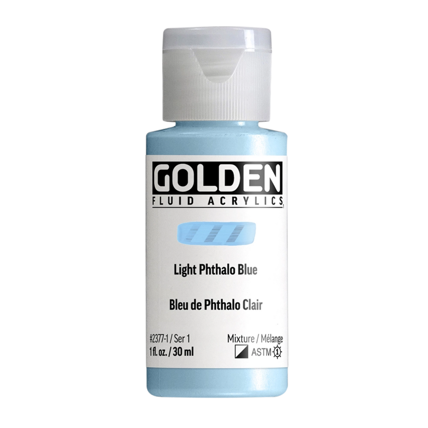 Golden Fluid Acrylic Paint 1oz - Light Phthalo Blue