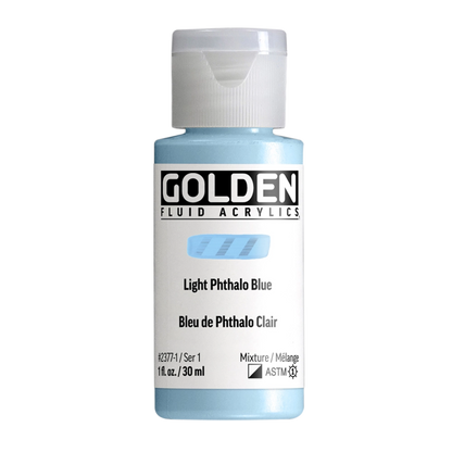 Golden Fluid Acrylic Paint 1oz - Light Phthalo Blue