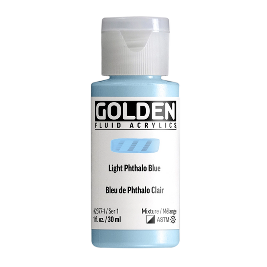 Golden Fluid Acrylic Paint 1oz - Light Phthalo Blue