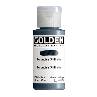 Golden Fluid Acrylic Paint 1oz - Turquoise Phthalo