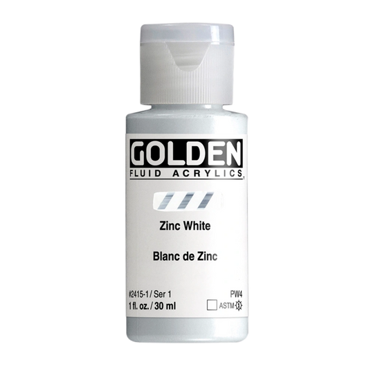 Golden Fluid Acrylic Paint 1oz - Zinc White