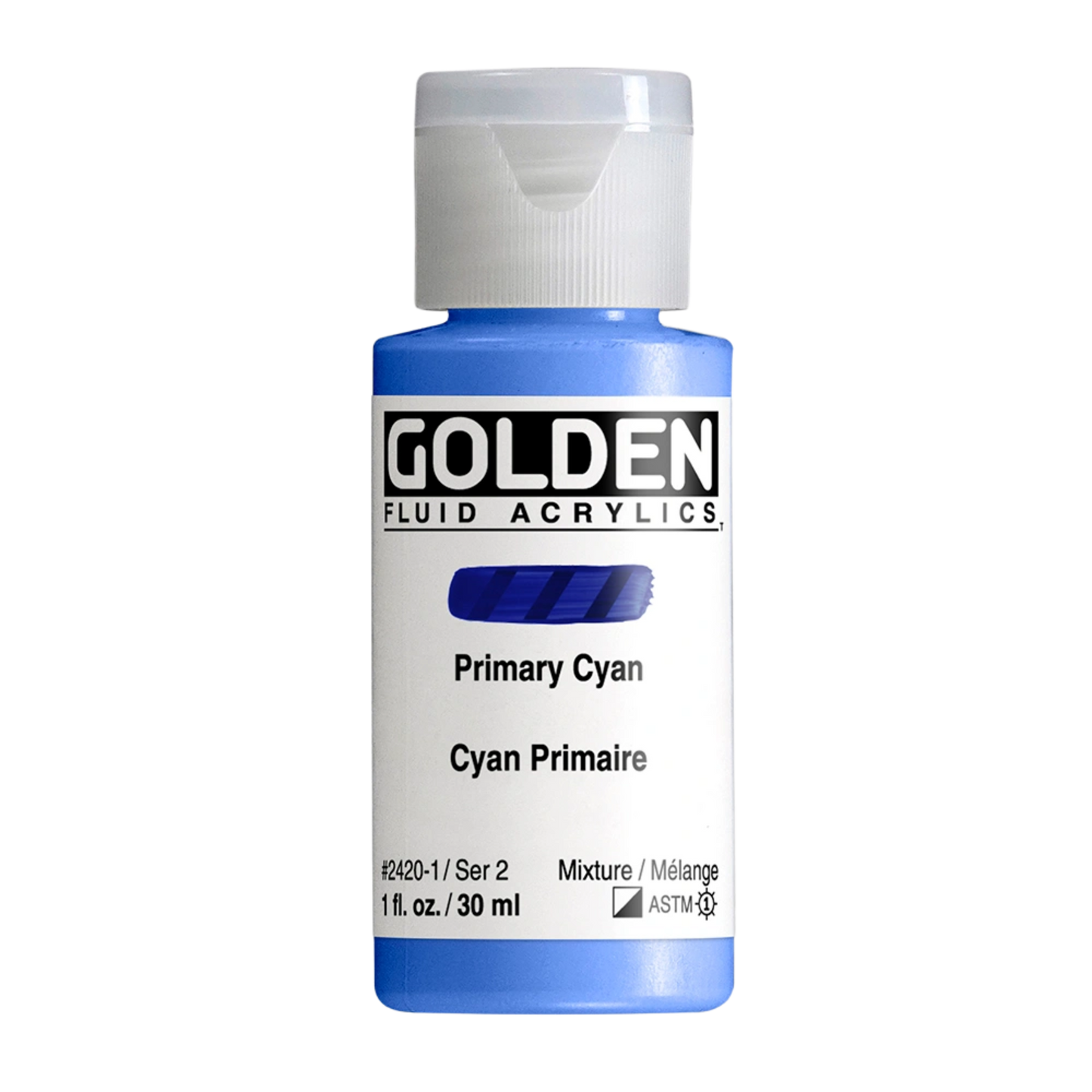 Golden Fluid Acrylic Paint 1oz - Primary Cyan