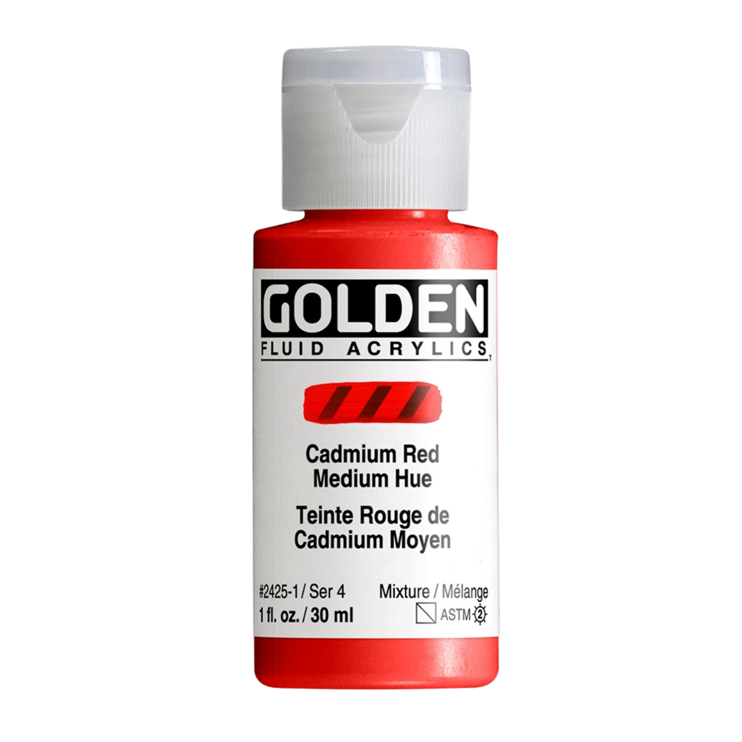 Golden Fluid Acrylic Paint 1oz - Cadmium Red Medium Hue