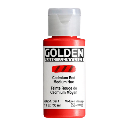 Golden Fluid Acrylic Paint 1oz - Cadmium Red Medium Hue