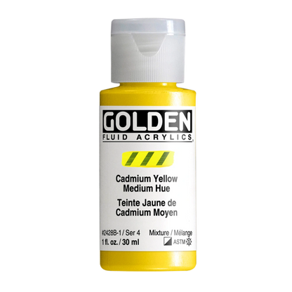 Golden Fluid Acrylic Paint 1oz - Cadmium Yellow Medium Hue