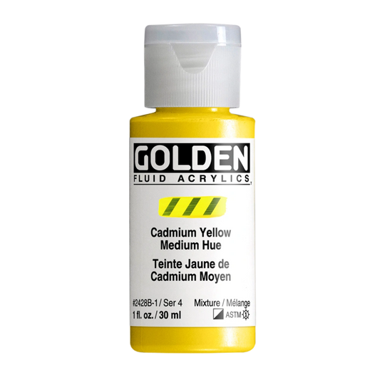 Golden Fluid Acrylic Paint 1oz - Cadmium Yellow Medium Hue