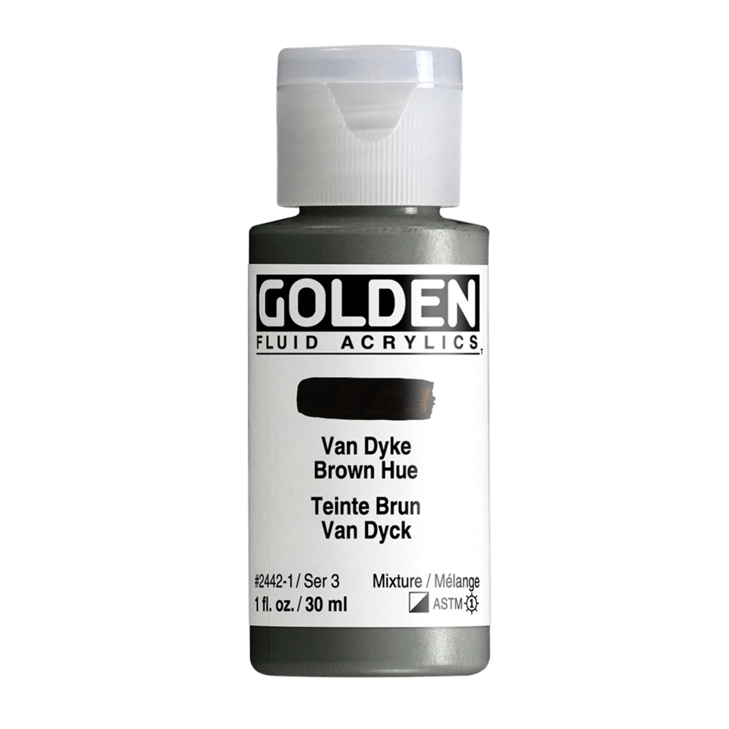Golden Fluid Acrylic Paint 1oz - Van Dyke Brown Hue
