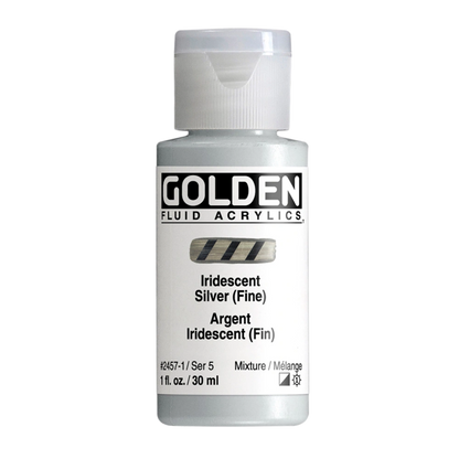 Golden Fluid Acrylic Paint 1oz - Iridescent Silver (Fine)