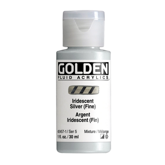 Golden Fluid Acrylic Paint 1oz - Iridescent Silver (Fine)