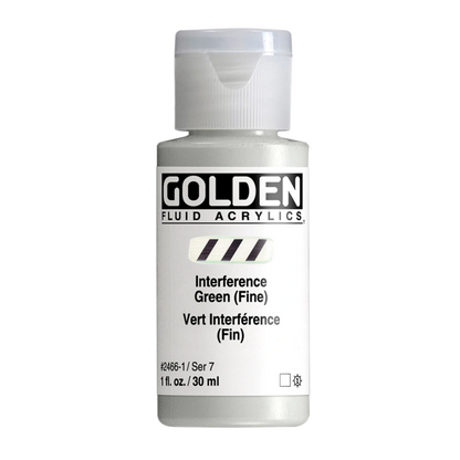Golden Fluid Acrylic Paint 1oz - Interference Green (Fine)