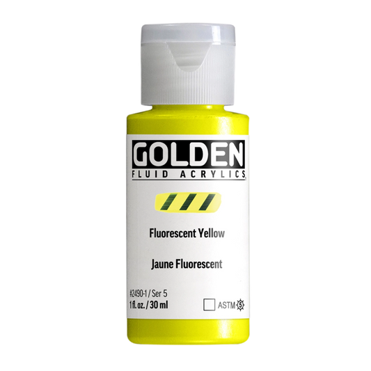 Golden Fluid Acrylic Paint 1oz - Fluorescent Yellow