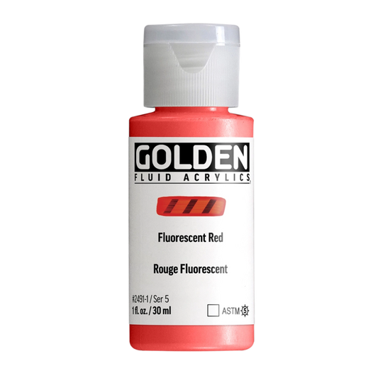 Golden Fluid Acrylic Paint 1oz - Fluorescent Red