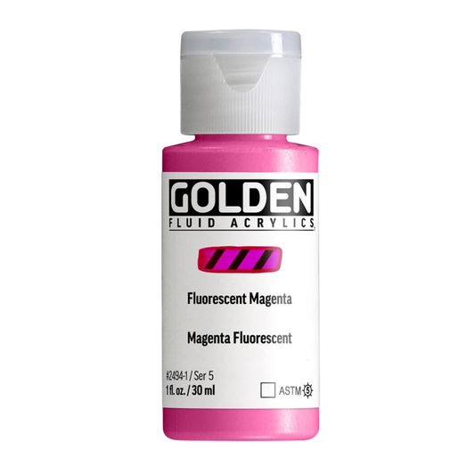 Golden Fluid Acrylic Paint 1oz - Fluorescent Magenta