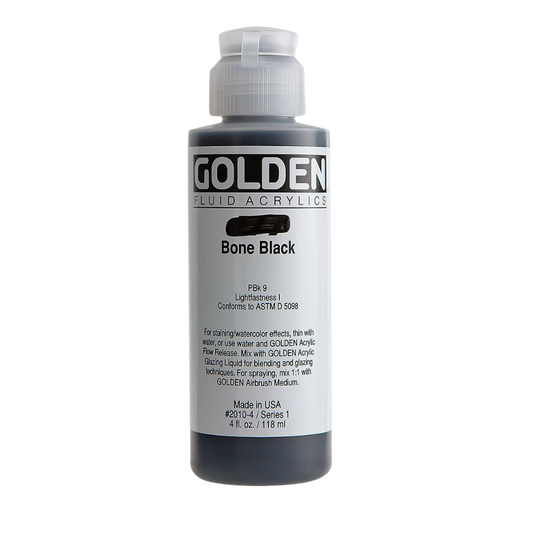 Fluid Bone Black Acrylic Paint 4oz