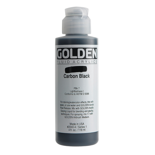 Fluid Carbon Black Acrylic Paint 4oz