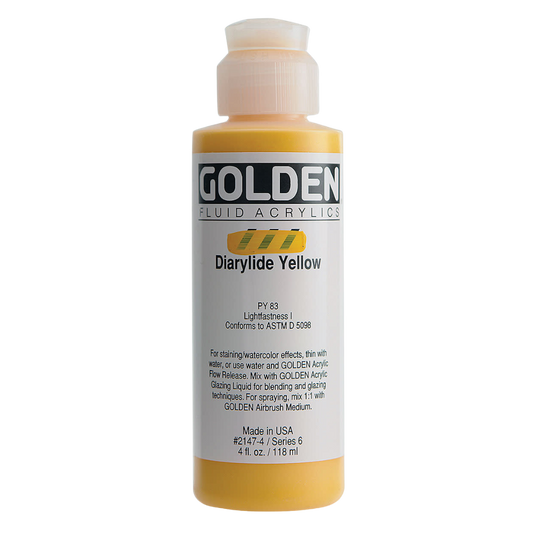 Fluid Diarylide Yellow Acrylic Paint 4oz