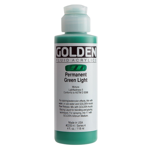 Fluid Permanent Green Light Acrylic Paint 4oz