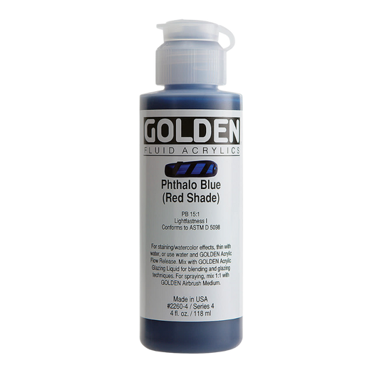 Fluid Phthalo Blue (Red Shade) Acrylic Paint 4oz