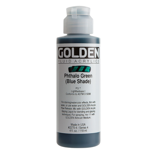 Fluid Phthalo Green (Blue Shade) Acrylic Paint 4oz