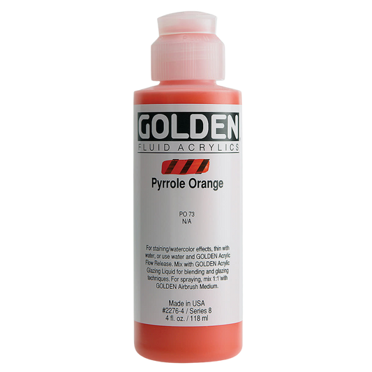 Fluid Pyrrole Orange Acrylic Paint 4oz