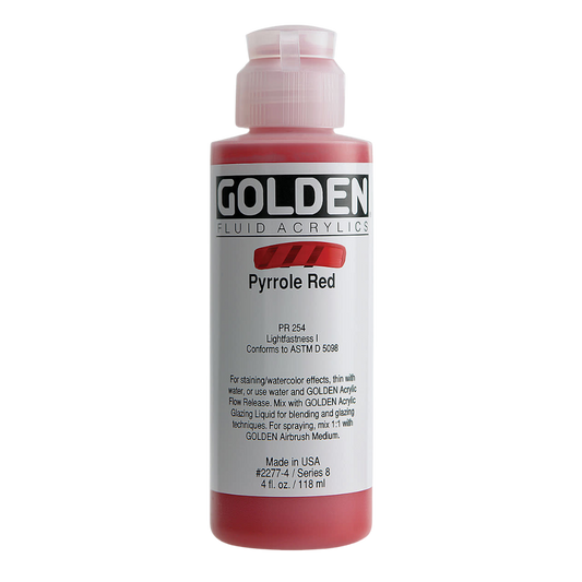 Fluid Pyrrole Red Acrylic Paint 4oz