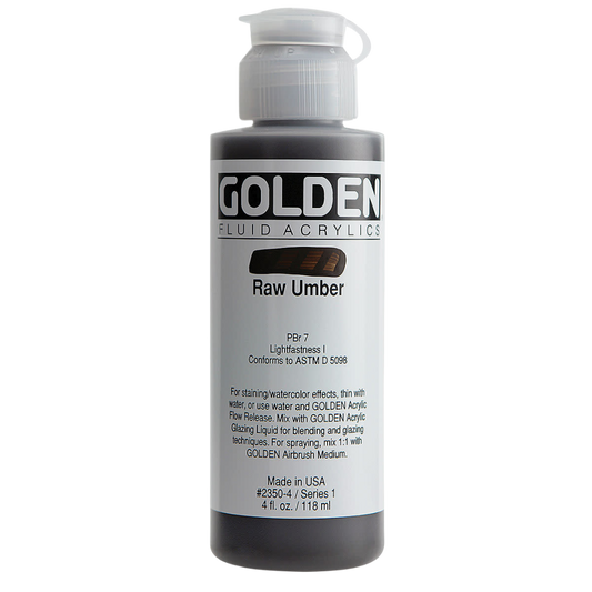 Fluid Raw Umber Acrylic Paint 4oz