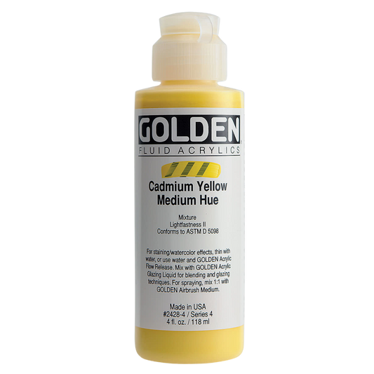 Fluid Cadmium Yellow Medium Hue Acrylic Paint 4oz