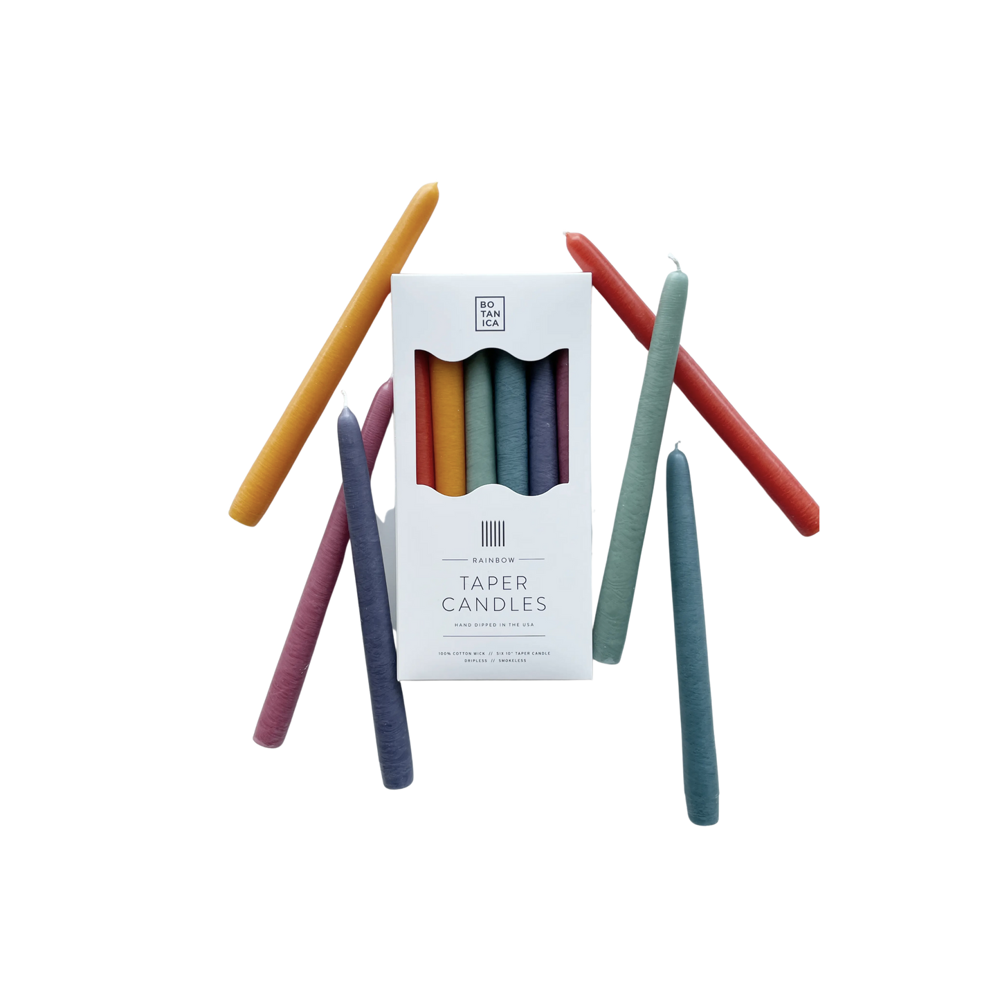 Rainbow Taper Candles | Set of 6