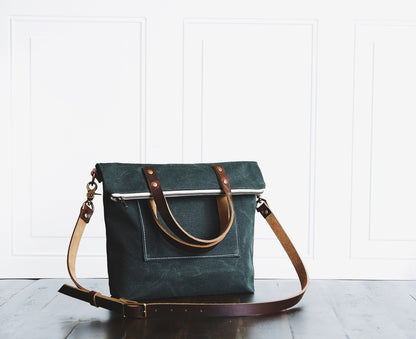 Waxed Canvas Book Bag