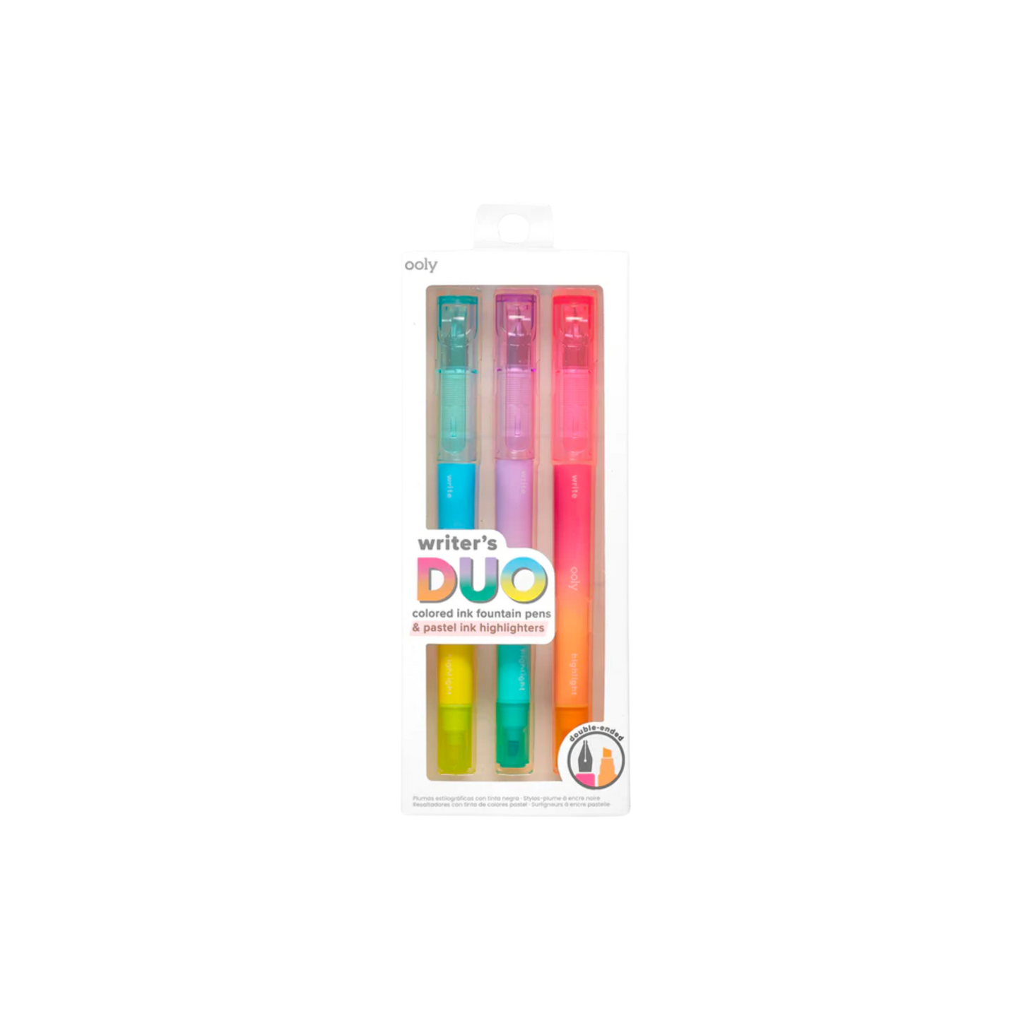 Writer's Duo Double-Ended Fountain Pens + Highlighters (Set of 3)