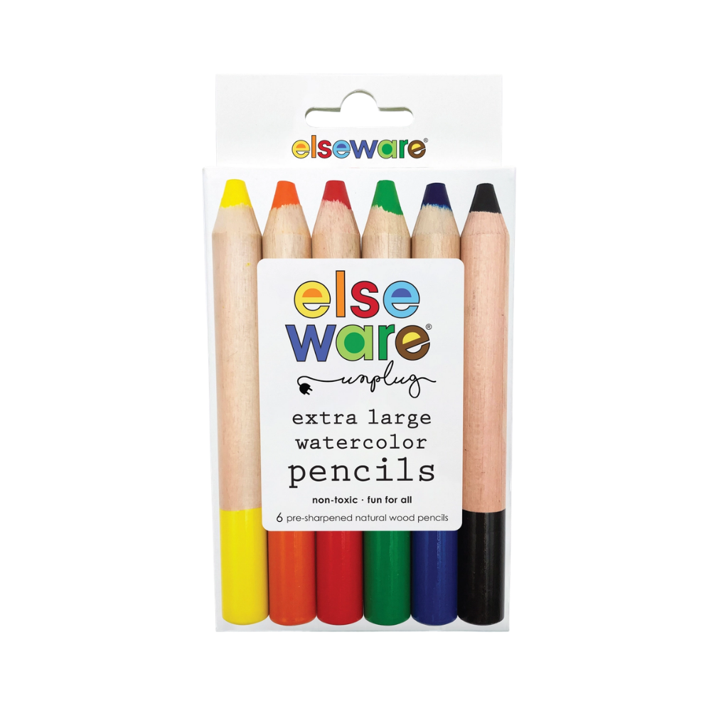 Extra-Large Watercolor Pencils – 6 Eco-Friendly Colors