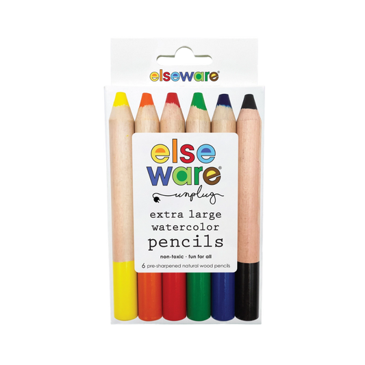 Extra-Large Watercolor Pencils – 6 Eco-Friendly Colors