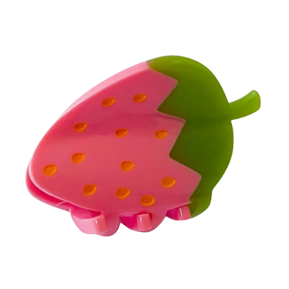 Mini Pink Strawberry Hair Claw Clip
