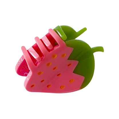 Mini Pink Strawberry Hair Claw Clip