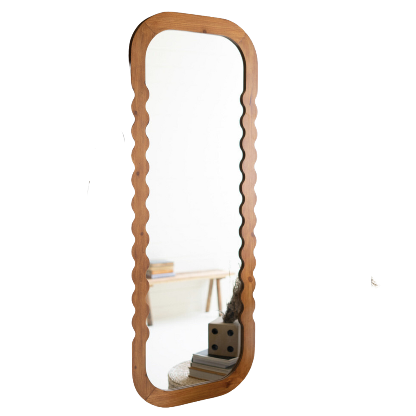 Natural Wood Framed Full Length Mirror