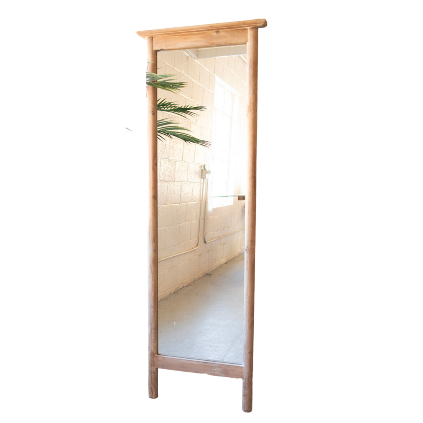 Tall Wood Framed Floor Mirror